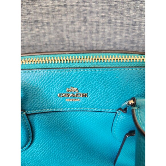 Coach "Rowan" Turquoise Blue Small Satchel Bag w/ Dustbag - Picture 2 of 11